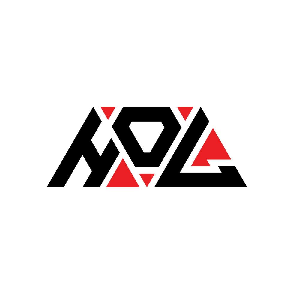 Hol-Dreieck-Buchstaben-Logo-Design mit Dreiecksform. Hol-Dreieck-Logo-Design-Monogramm. Hol-Dreieck-Vektor-Logo-Vorlage mit roter Farbe. hol dreieckiges Logo einfaches, elegantes und luxuriöses Logo. hol vektor