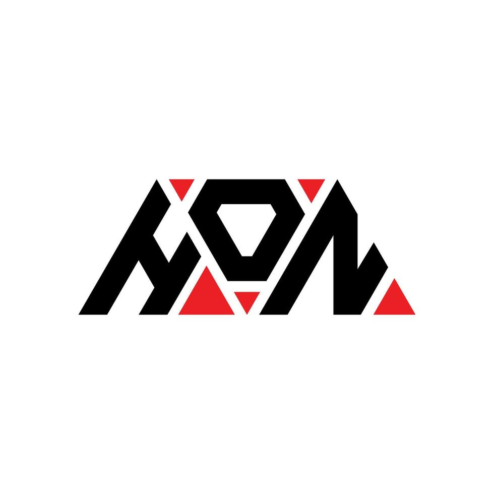 Hon-Dreieck-Buchstaben-Logo-Design mit Dreiecksform. Hon-Dreieck-Logo-Design-Monogramm. Hon-Dreieck-Vektor-Logo-Vorlage mit roter Farbe. Hon dreieckiges Logo einfaches, elegantes und luxuriöses Logo. Schatz vektor
