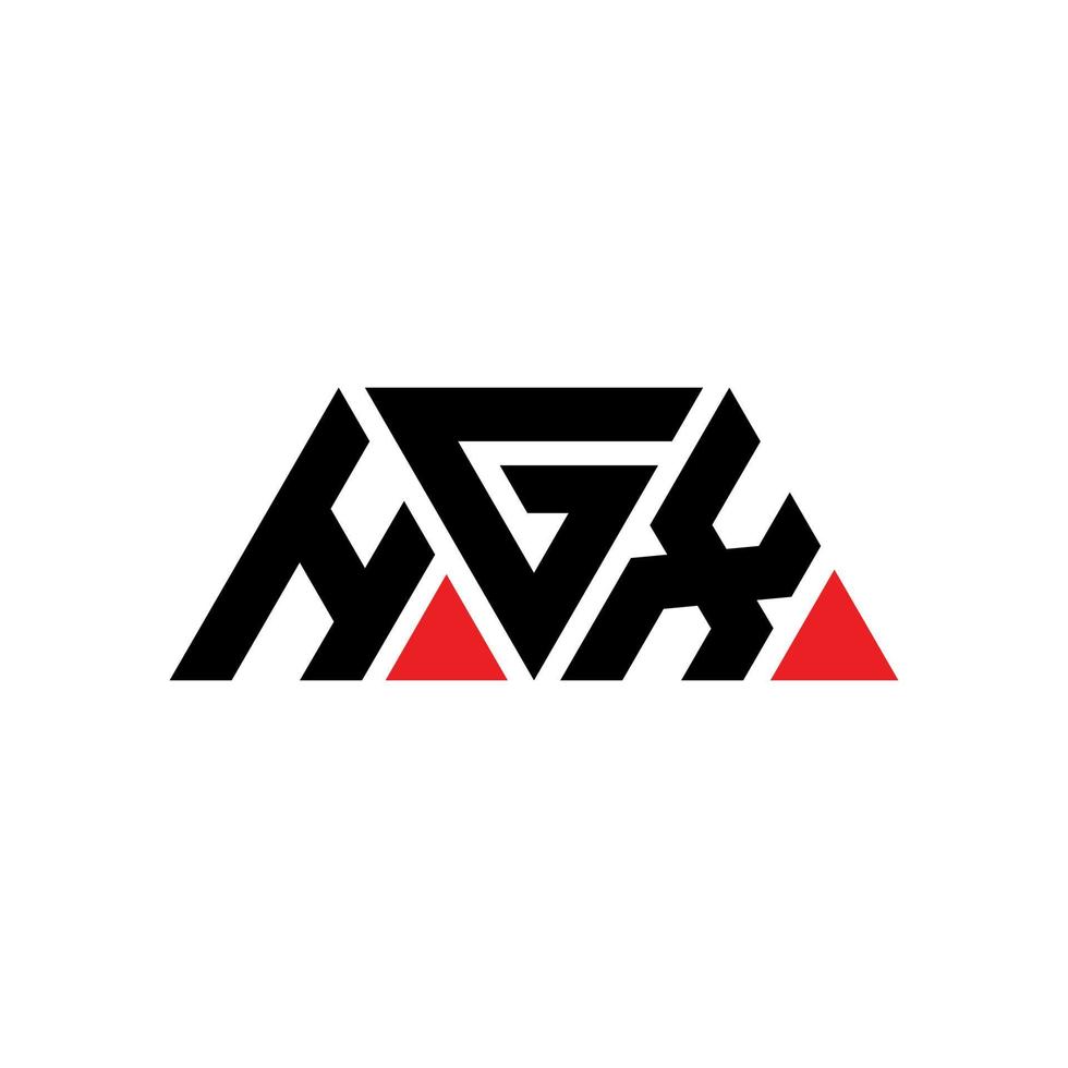 hgx triangel bokstavslogotypdesign med triangelform. hgx triangel logotyp design monogram. hgx triangel vektor logotyp mall med röd färg. hgx triangulär logotyp enkel, elegant och lyxig logotyp. hgx
