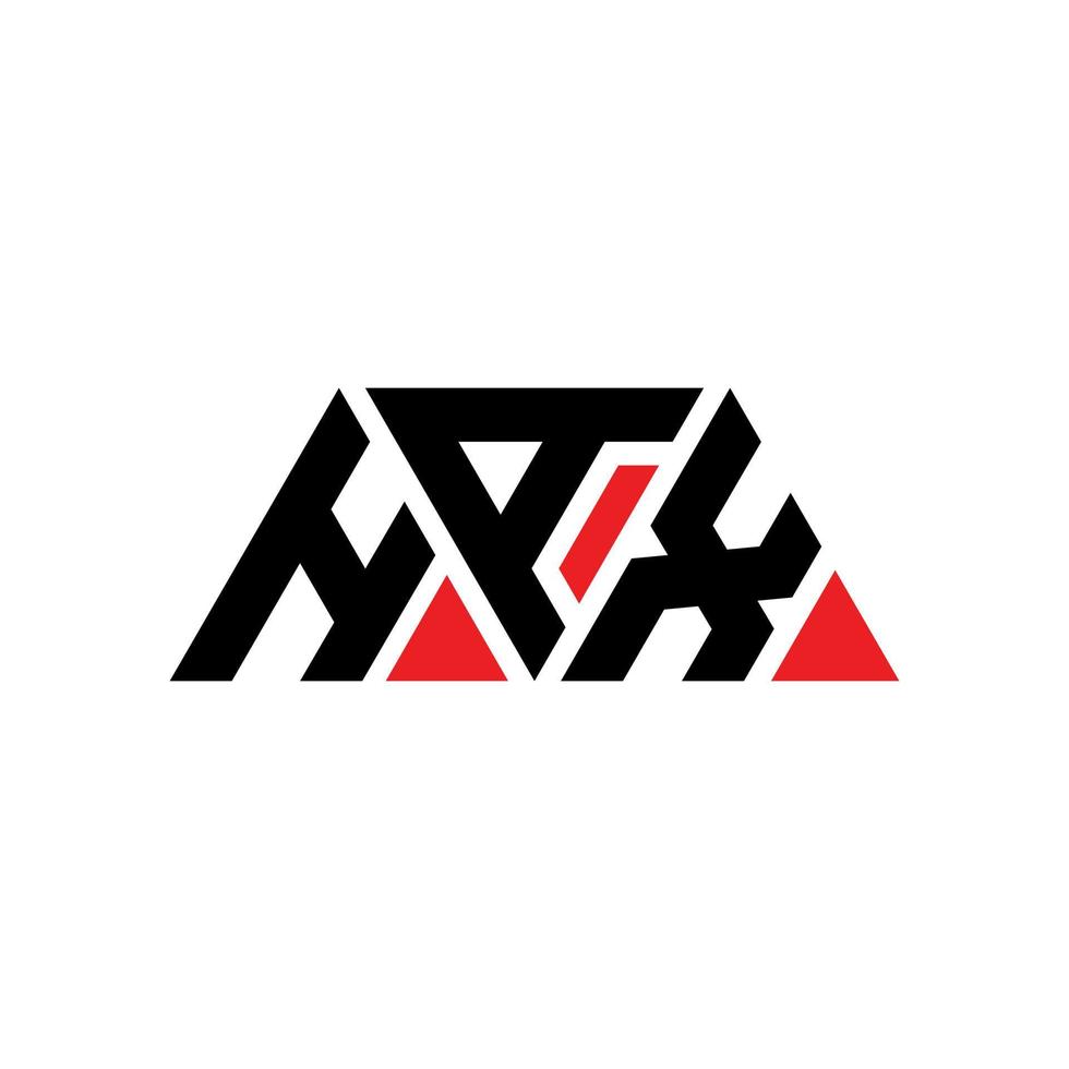 hax triangel bokstavslogotypdesign med triangelform. hax triangel logotyp design monogram. hax triangel vektor logotyp mall med röd färg. hax triangulär logotyp enkel, elegant och lyxig logotyp. hax