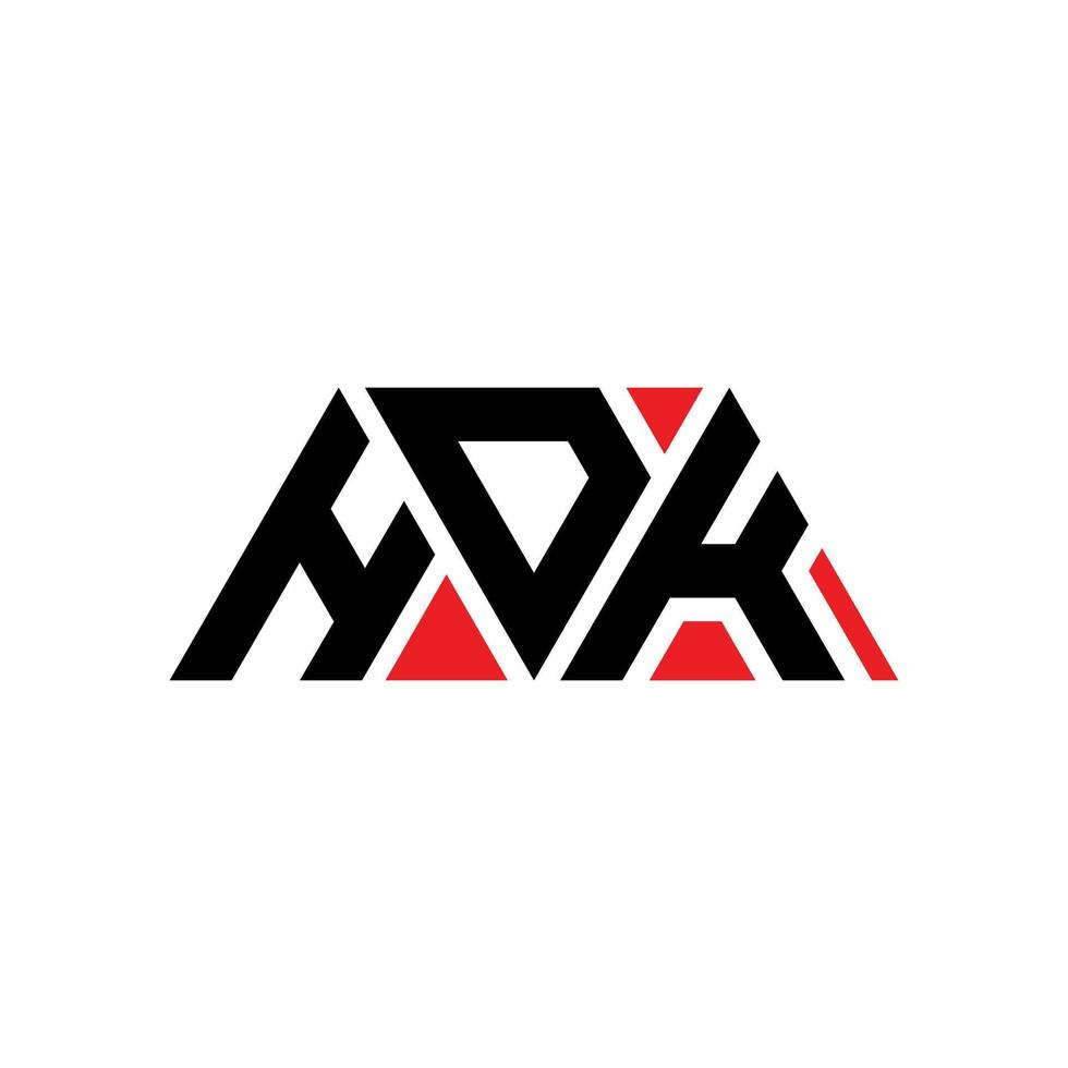 Hdk-Dreieck-Buchstaben-Logo-Design mit Dreiecksform. HDK-Dreieck-Logo-Design-Monogramm. hdk-Dreieck-Vektor-Logo-Vorlage mit roter Farbe. hdk dreieckiges logo einfaches, elegantes und luxuriöses logo. hdk vektor