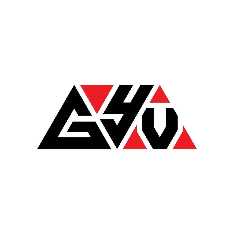 gyv-Dreieck-Buchstaben-Logo-Design mit Dreiecksform. Gyv-Dreieck-Logo-Design-Monogramm. Gyv-Dreieck-Vektor-Logo-Vorlage mit roter Farbe. gyv dreieckiges Logo einfaches, elegantes und luxuriöses Logo. Gyv vektor