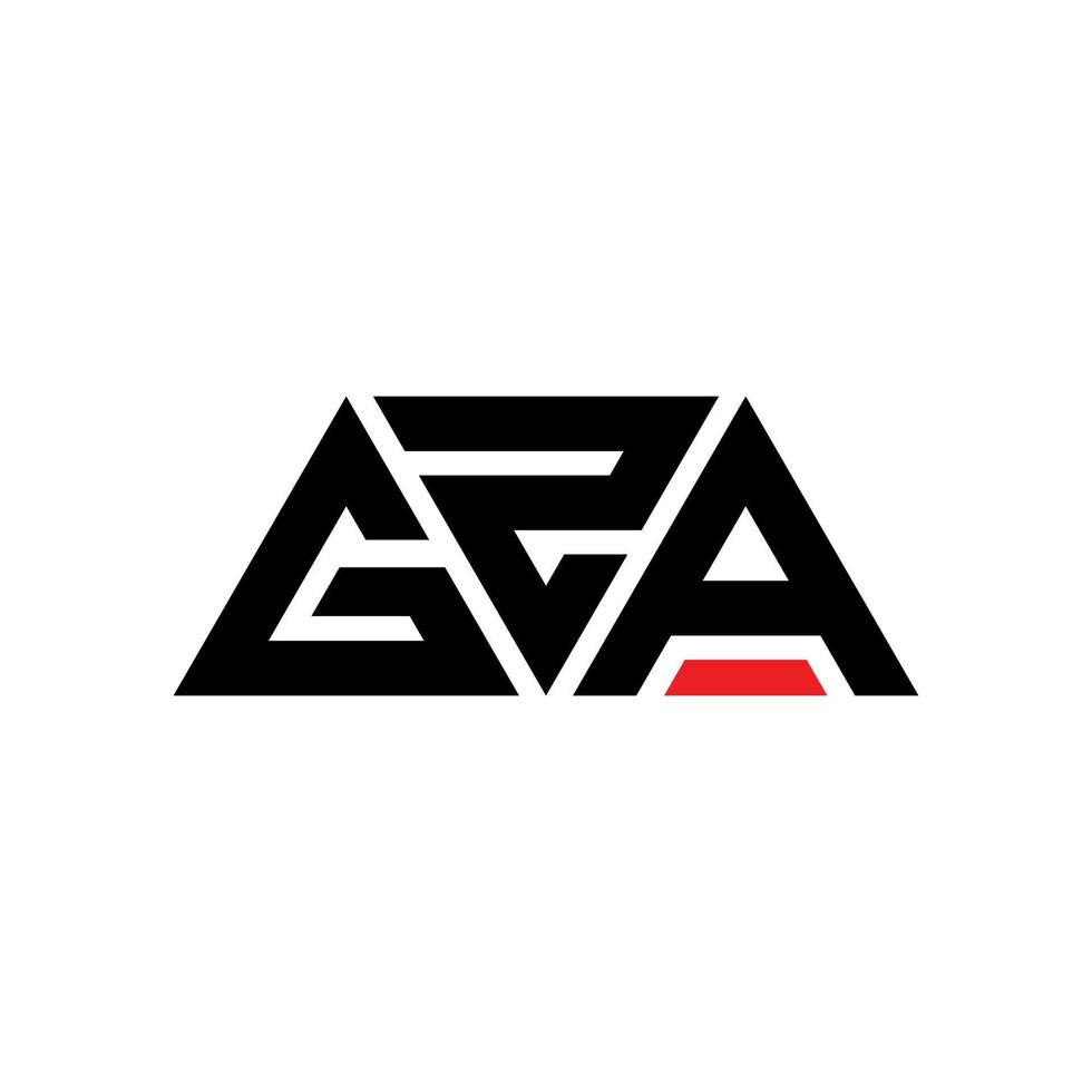 GZA-Dreieck-Buchstaben-Logo-Design mit Dreiecksform. Gza-Dreieck-Logo-Design-Monogramm. GZA-Dreieck-Vektor-Logo-Vorlage mit roter Farbe. gza dreieckiges logo einfaches, elegantes und luxuriöses logo. gza vektor