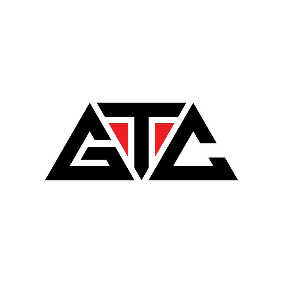 gtc triangel bokstavslogotypdesign med triangelform. gtc triangel logotyp design monogram. gtc triangel vektor logotyp mall med röd färg. gtc triangulär logotyp enkel, elegant och lyxig logotyp. gtc