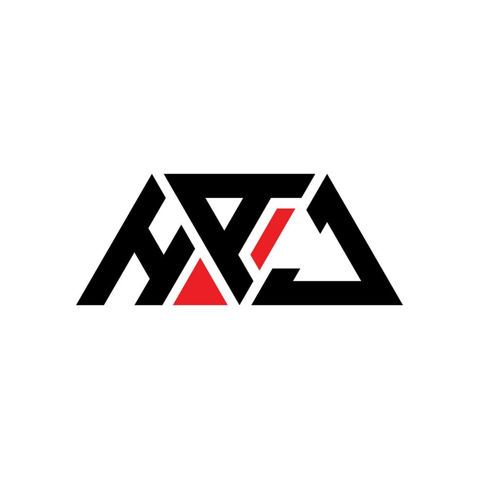 Haj-Dreieck-Buchstaben-Logo-Design mit Dreiecksform. Haj-Dreieck-Logo-Design-Monogramm. Haj-Dreieck-Vektor-Logo-Vorlage mit roter Farbe. Haj dreieckiges Logo einfaches, elegantes und luxuriöses Logo. haj vektor
