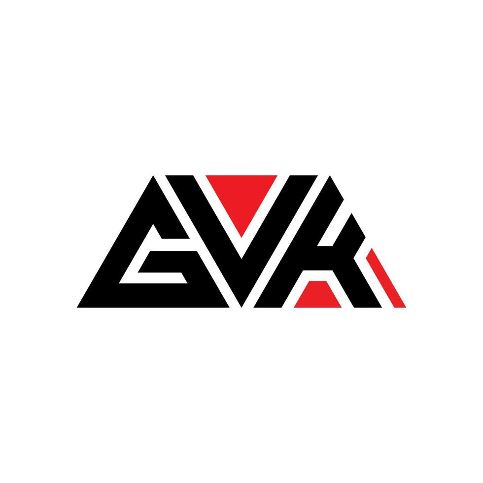 gvk-Dreieck-Buchstaben-Logo-Design mit Dreiecksform. Gvk-Dreieck-Logo-Design-Monogramm. Gvk-Dreieck-Vektor-Logo-Vorlage mit roter Farbe. gvk dreieckiges Logo einfaches, elegantes und luxuriöses Logo. gvk vektor