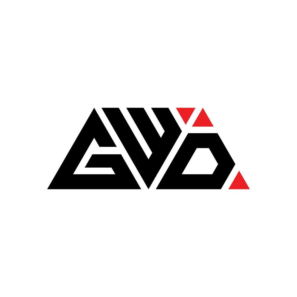 gwd-Dreieck-Buchstaben-Logo-Design mit Dreiecksform. gwd-Dreieck-Logo-Design-Monogramm. gwd-Dreieck-Vektor-Logo-Vorlage mit roter Farbe. gwd dreieckiges Logo einfaches, elegantes und luxuriöses Logo. gwd vektor