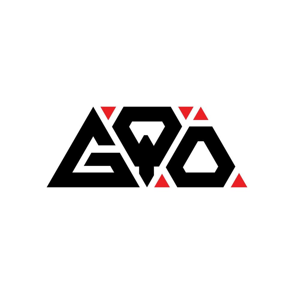 gqo triangel bokstavslogotypdesign med triangelform. gqo triangel logotyp design monogram. gqo triangel vektor logotyp mall med röd färg. gqo triangulär logotyp enkel, elegant och lyxig logotyp. gqo