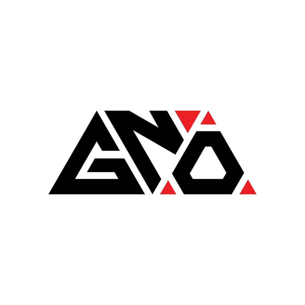 Gno-Dreieck-Buchstaben-Logo-Design mit Dreiecksform. Gno-Dreieck-Logo-Design-Monogramm. Gno-Dreieck-Vektor-Logo-Vorlage mit roter Farbe. Gno dreieckiges Logo einfaches, elegantes und luxuriöses Logo. gno vektor