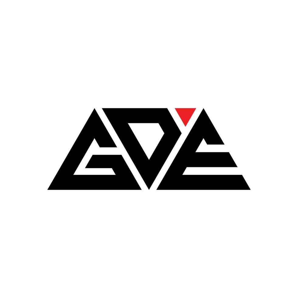 GDE-Dreieck-Buchstaben-Logo-Design mit Dreiecksform. GDE-Dreieck-Logo-Design-Monogramm. GDE-Dreieck-Vektor-Logo-Vorlage mit roter Farbe. gde dreieckiges Logo einfaches, elegantes und luxuriöses Logo. gde vektor