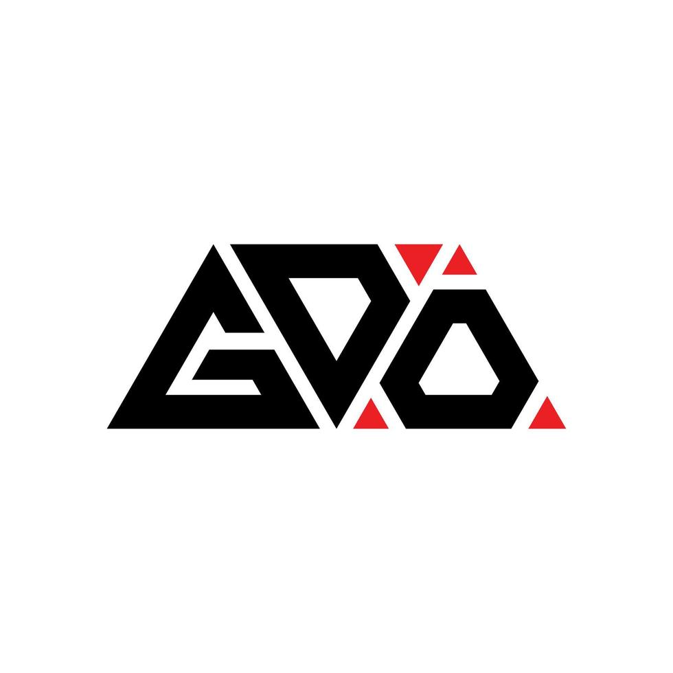 Gdo-Dreieck-Buchstaben-Logo-Design mit Dreiecksform. Gdo-Dreieck-Logo-Design-Monogramm. Gdo-Dreieck-Vektor-Logo-Vorlage mit roter Farbe. gdo dreieckiges Logo einfaches, elegantes und luxuriöses Logo. gdo vektor