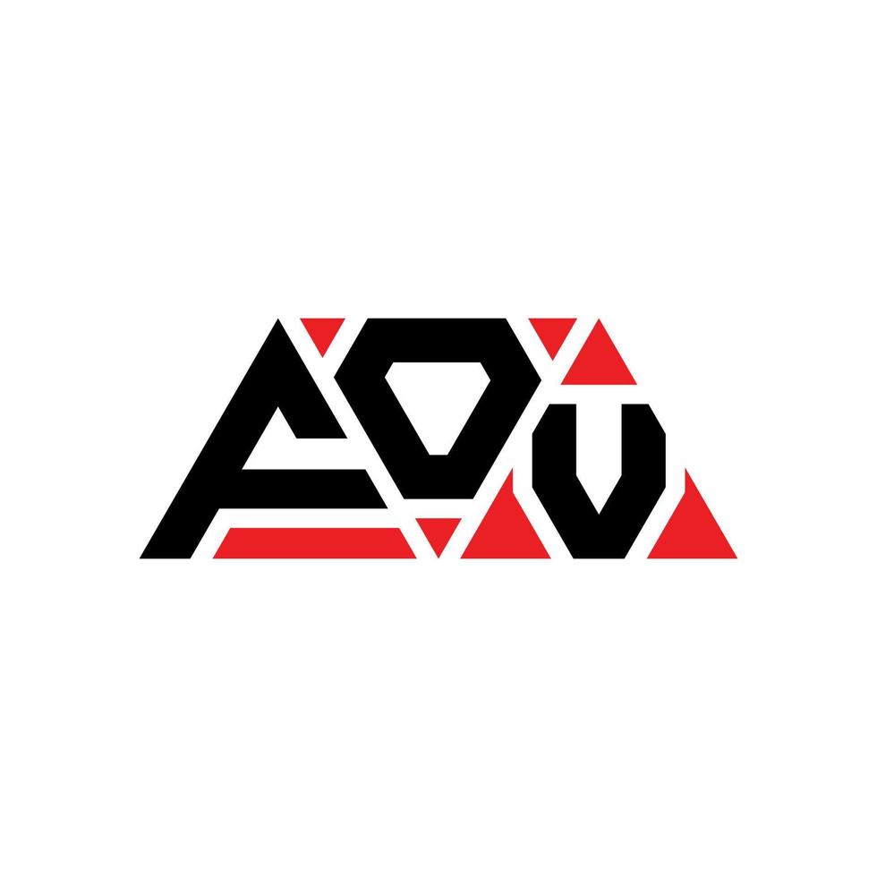 FOV-Dreieck-Buchstaben-Logo-Design mit Dreiecksform. FOV-Dreieck-Logo-Design-Monogramm. FOV-Dreieck-Vektor-Logo-Vorlage mit roter Farbe. fov dreieckiges logo einfaches, elegantes und luxuriöses logo. fov vektor