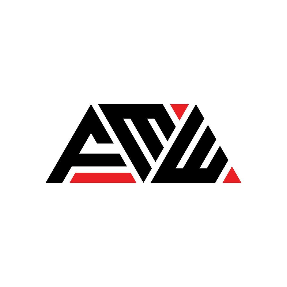 fmw-Dreieck-Buchstaben-Logo-Design mit Dreiecksform. fmw-Dreieck-Logo-Design-Monogramm. fmw-Dreieck-Vektor-Logo-Vorlage mit roter Farbe. fmw dreieckiges Logo einfaches, elegantes und luxuriöses Logo. fmw vektor