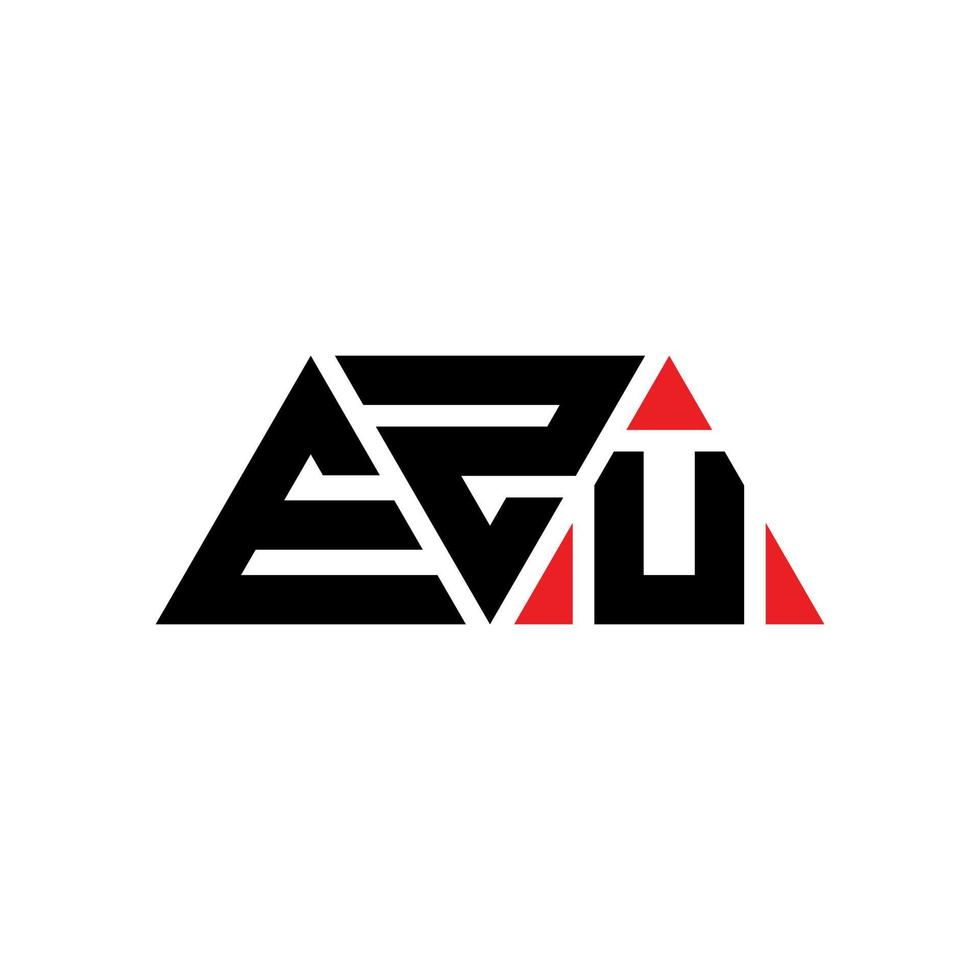 ezu-Dreieck-Buchstaben-Logo-Design mit Dreiecksform. ezu-Dreieck-Logo-Design-Monogramm. Ezu-Dreieck-Vektor-Logo-Vorlage mit roter Farbe. ezu dreieckiges Logo einfaches, elegantes und luxuriöses Logo. es vektor