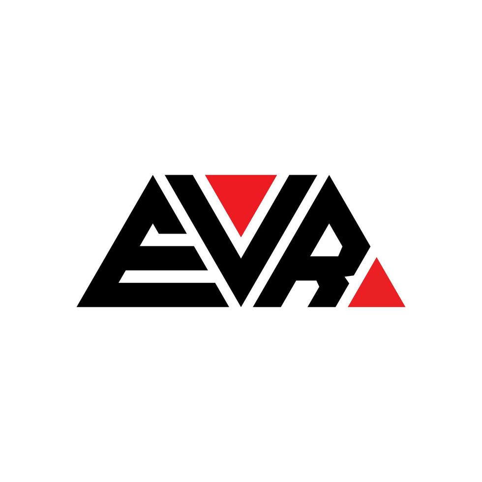 EVR-Dreieck-Buchstaben-Logo-Design mit Dreiecksform. EVR-Dreieck-Logo-Design-Monogramm. EVR-Dreieck-Vektor-Logo-Vorlage mit roter Farbe. evr dreieckiges logo einfaches, elegantes und luxuriöses logo. evr vektor