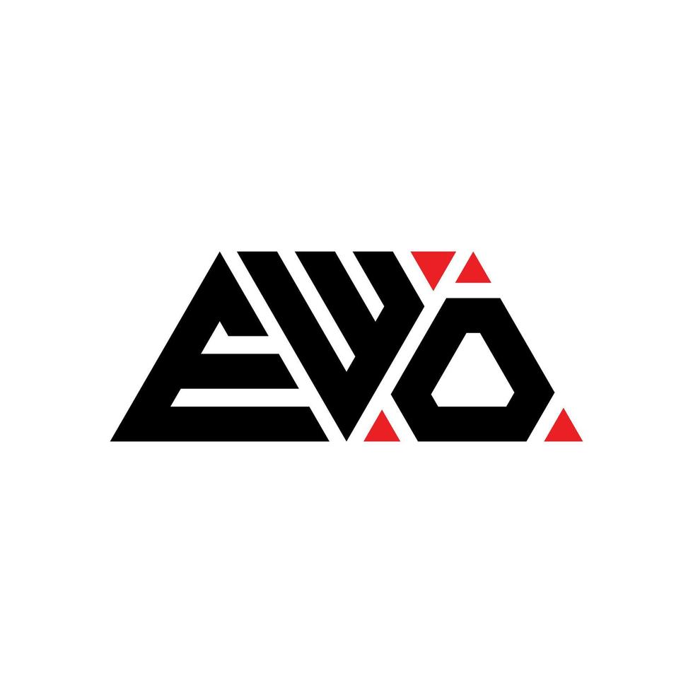 ewo-Dreieck-Buchstaben-Logo-Design mit Dreiecksform. ewo-Dreieck-Logo-Design-Monogramm. Ewo-Dreieck-Vektor-Logo-Vorlage mit roter Farbe. ewo dreieckiges Logo einfaches, elegantes und luxuriöses Logo. ewo vektor