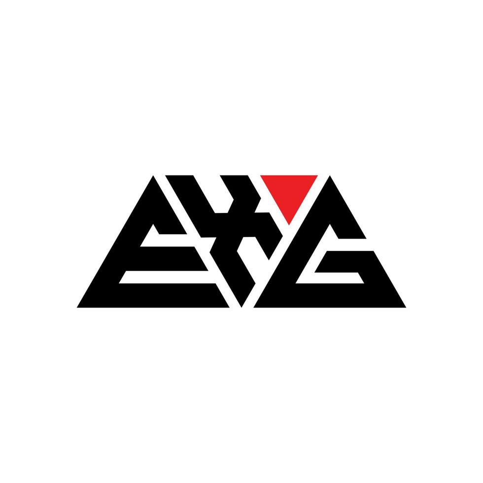 exg Dreiecksbuchstaben-Logo-Design mit Dreiecksform. exg-Dreieck-Logo-Design-Monogramm. exg-Dreieck-Vektor-Logo-Vorlage mit roter Farbe. exg dreieckiges Logo einfaches, elegantes und luxuriöses Logo. Bsp vektor