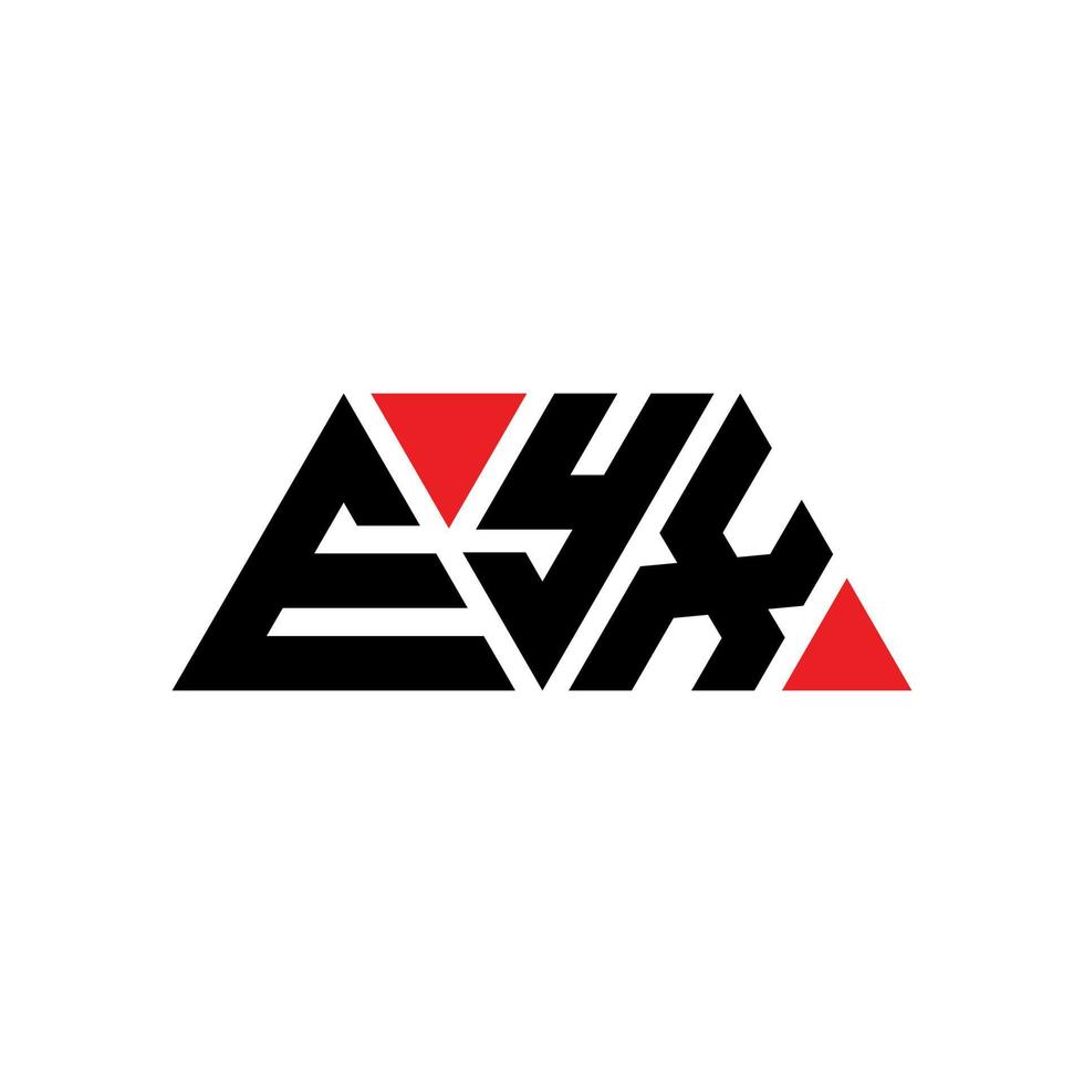 Eyx-Dreieck-Buchstaben-Logo-Design mit Dreiecksform. eyx-Dreieck-Logo-Design-Monogramm. Eyx-Dreieck-Vektor-Logo-Vorlage mit roter Farbe. eyx dreieckiges Logo einfaches, elegantes und luxuriöses Logo. eyx vektor