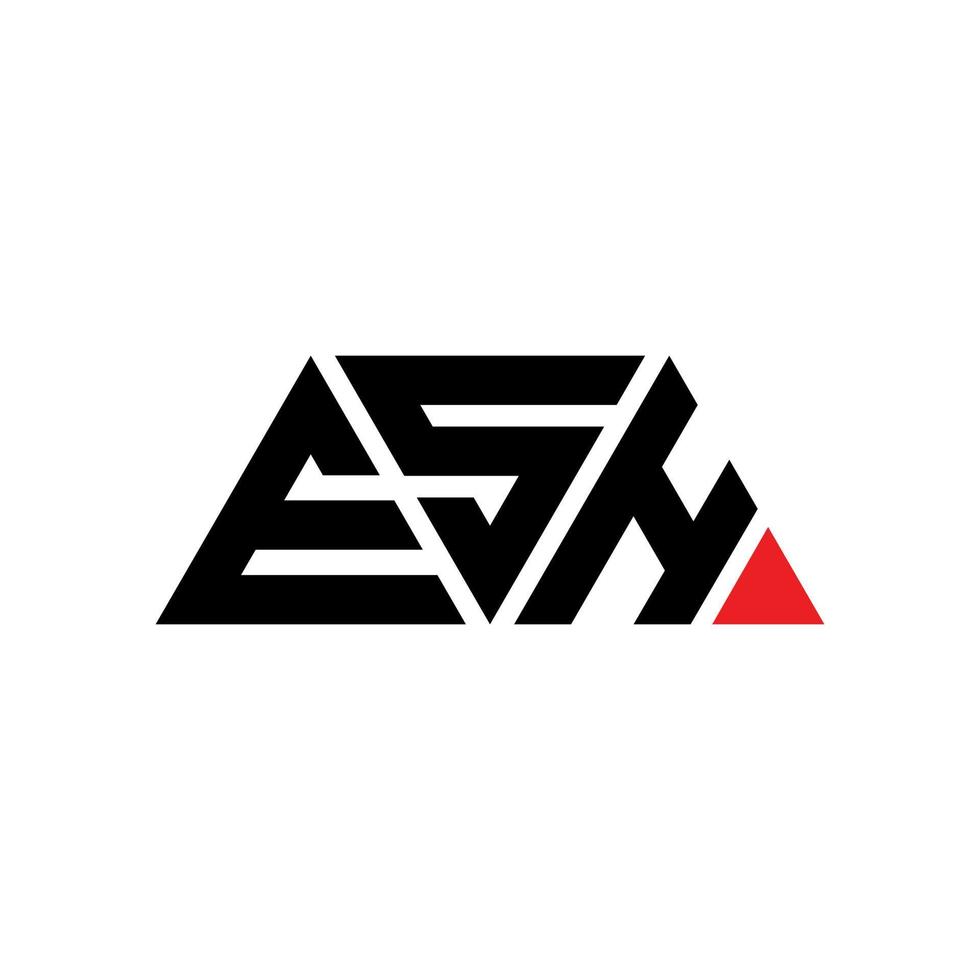 Esh-Dreieck-Buchstaben-Logo-Design mit Dreiecksform. Esh-Dreieck-Logo-Design-Monogramm. Esh-Dreieck-Vektor-Logo-Vorlage mit roter Farbe. esh dreieckiges Logo einfaches, elegantes und luxuriöses Logo. esh vektor