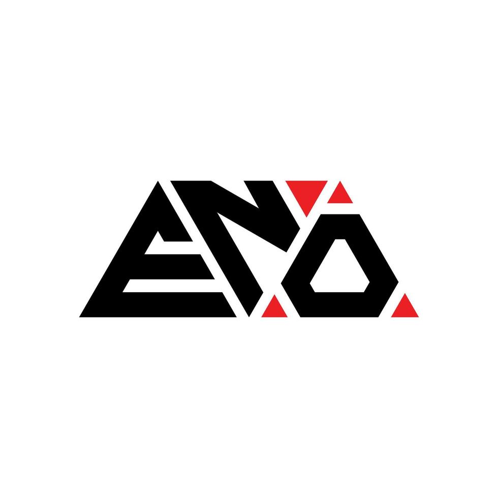 Eno-Dreieck-Buchstaben-Logo-Design mit Dreiecksform. Eno-Dreieck-Logo-Design-Monogramm. Eno-Dreieck-Vektor-Logo-Vorlage mit roter Farbe. eno dreieckiges Logo einfaches, elegantes und luxuriöses Logo. Eno vektor
