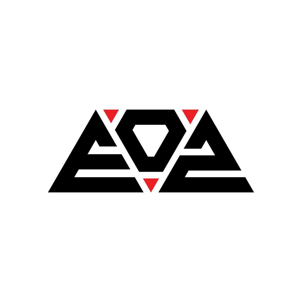 eoz triangel bokstavslogotypdesign med triangelform. eoz triangel logotyp design monogram. eoz triangel vektor logotyp mall med röd färg. eoz trekantig logotyp enkel, elegant och lyxig logotyp. eoz