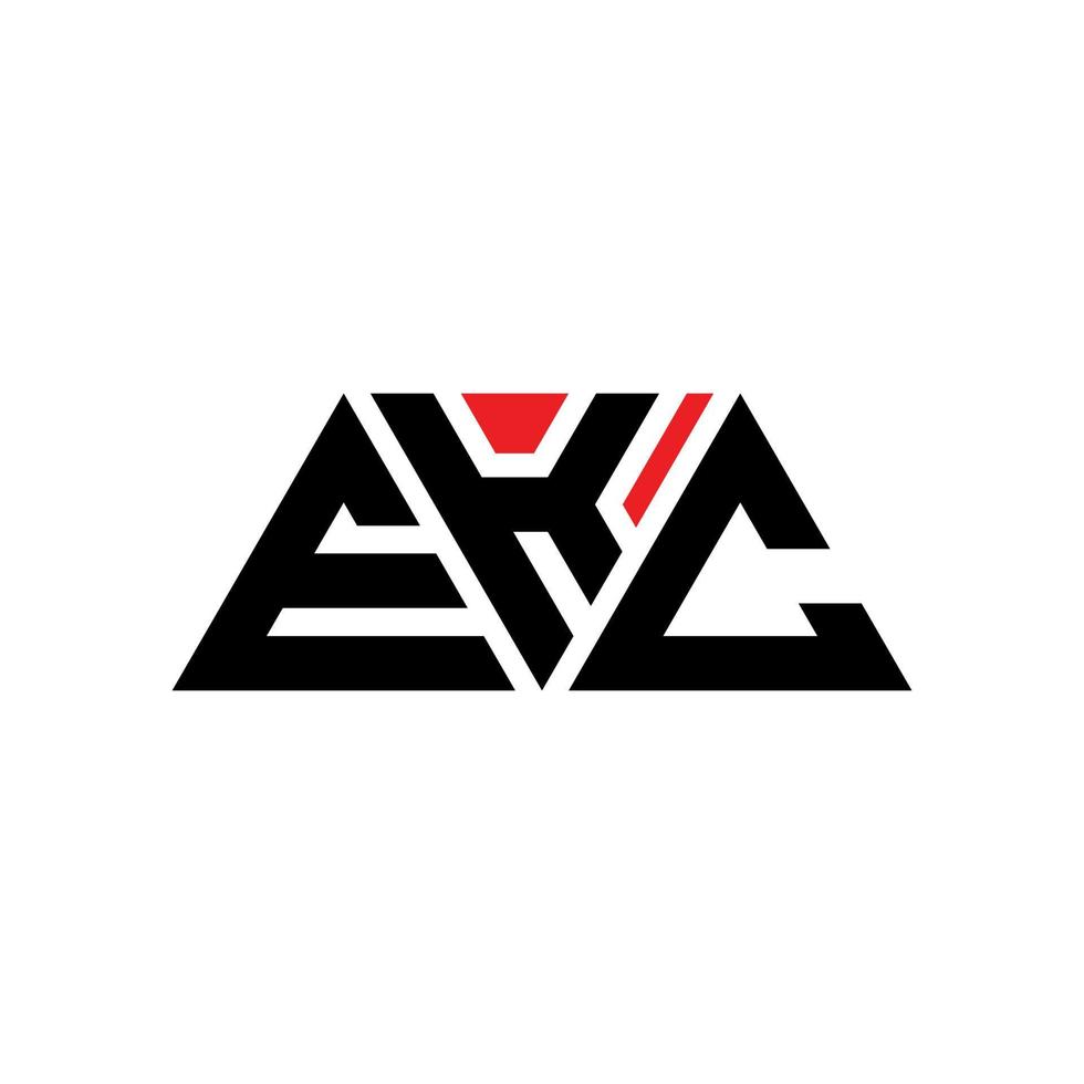 ekc-Dreieck-Buchstaben-Logo-Design mit Dreiecksform. ekc-Dreieck-Logo-Design-Monogramm. ekc-Dreieck-Vektor-Logo-Vorlage mit roter Farbe. ekc dreieckiges Logo einfaches, elegantes und luxuriöses Logo. ekc vektor