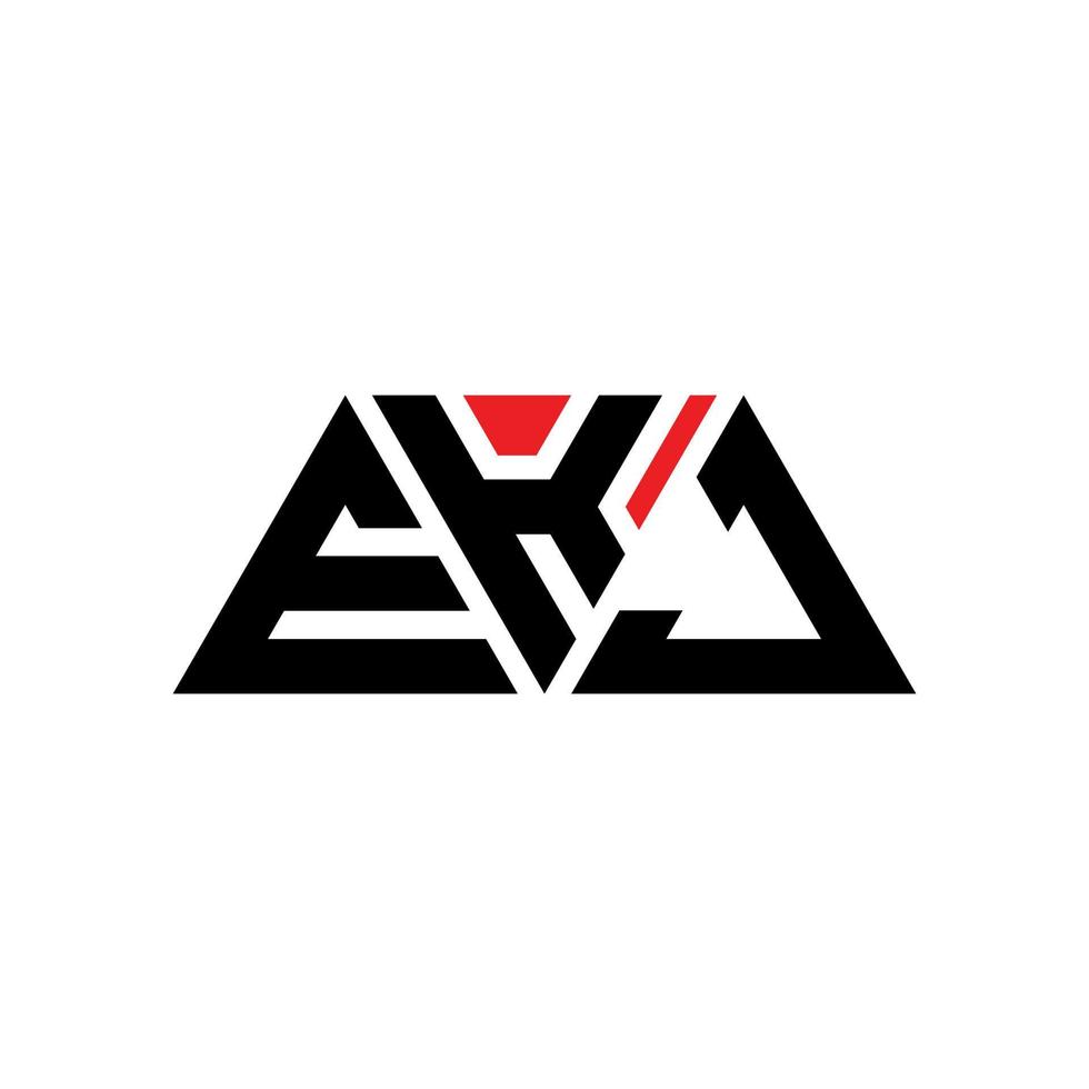ekj-Dreieck-Buchstaben-Logo-Design mit Dreiecksform. ekj-Dreieck-Logo-Design-Monogramm. ekj-Dreieck-Vektor-Logo-Vorlage mit roter Farbe. ekj dreieckiges Logo einfaches, elegantes und luxuriöses Logo. ekj vektor