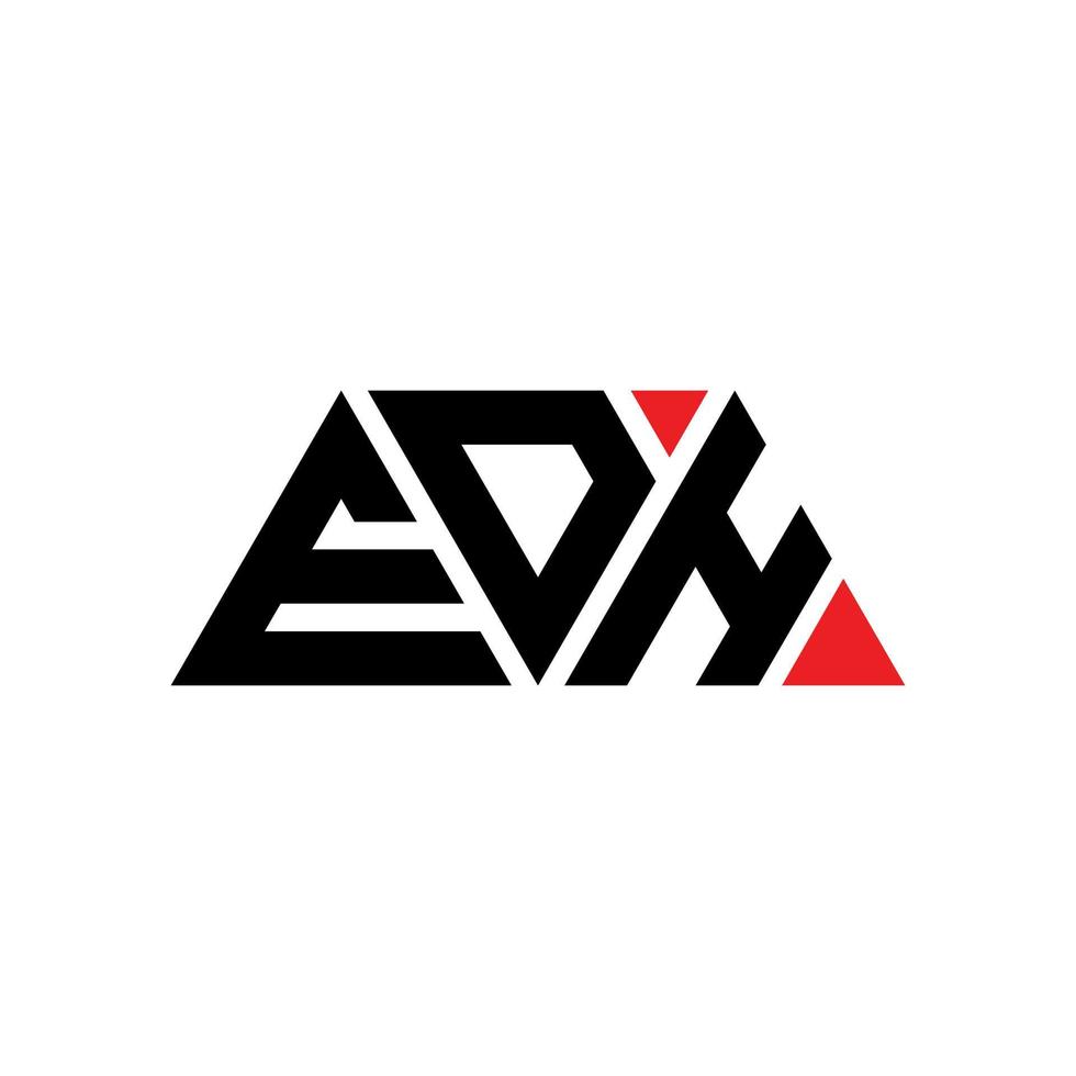 edh-Dreieck-Buchstaben-Logo-Design mit Dreiecksform. EDH-Dreieck-Logo-Design-Monogramm. EDH-Dreieck-Vektor-Logo-Vorlage mit roter Farbe. edh dreieckiges Logo einfaches, elegantes und luxuriöses Logo. edh vektor