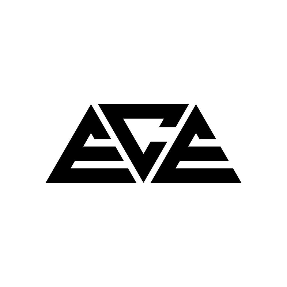ece-Dreieck-Buchstaben-Logo-Design mit Dreiecksform. ECE-Dreieck-Logo-Design-Monogramm. ECE-Dreieck-Vektor-Logo-Vorlage mit roter Farbe. ECE dreieckiges Logo einfaches, elegantes und luxuriöses Logo. es vektor