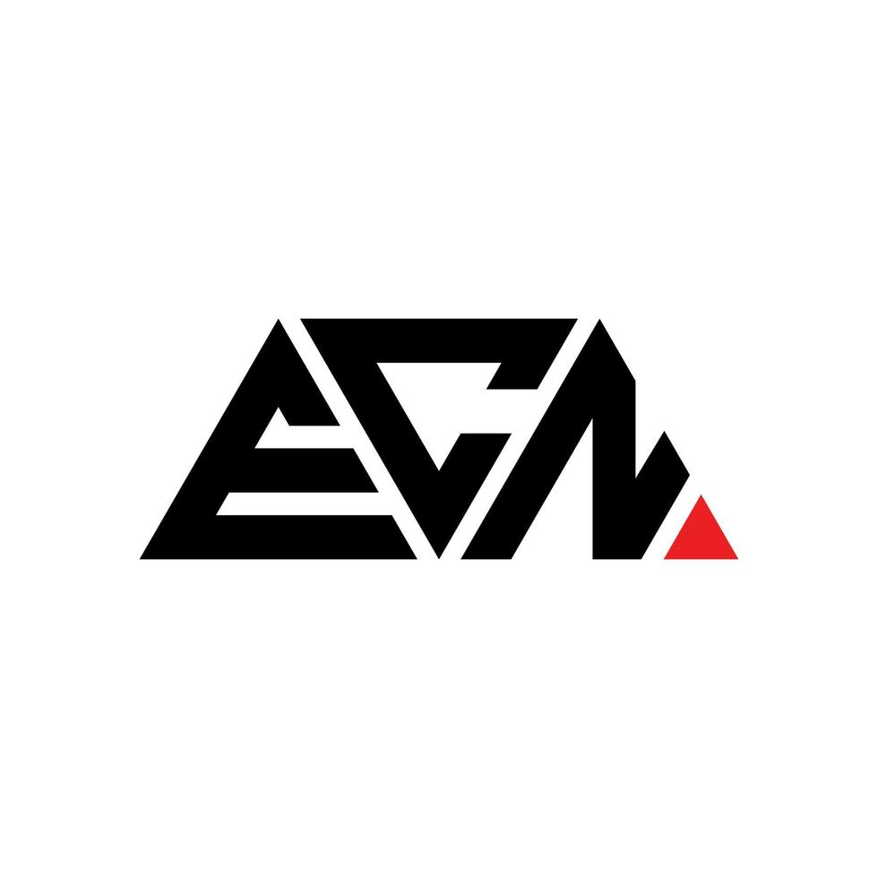 ecn-Dreieck-Buchstaben-Logo-Design mit Dreiecksform. ECN-Dreieck-Logo-Design-Monogramm. ECN-Dreieck-Vektor-Logo-Vorlage mit roter Farbe. ecn dreieckiges logo einfaches, elegantes und luxuriöses logo. ecn vektor