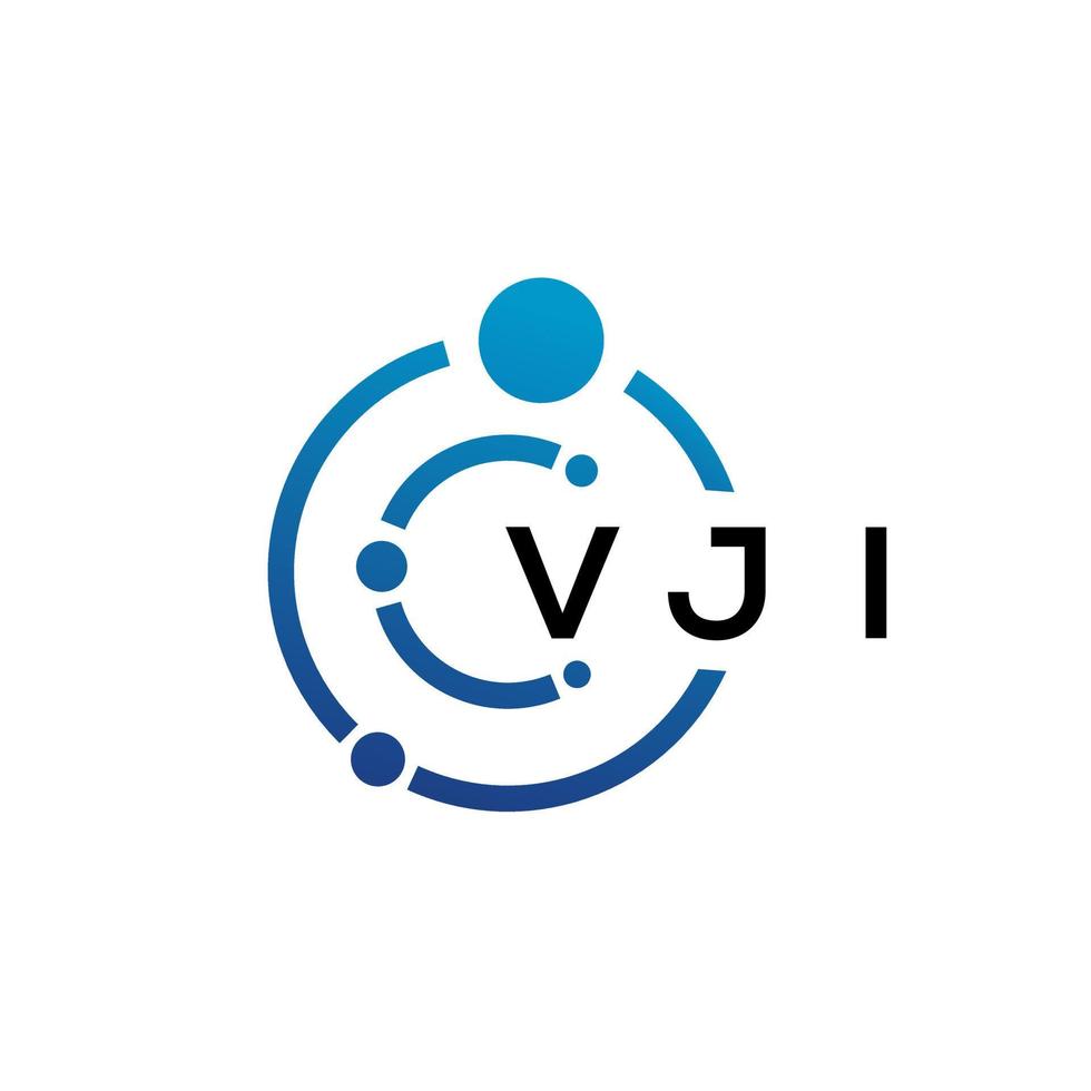 Vji-Buchstaben-Technologie-Logo-Design auf weißem Hintergrund. Vji kreative Initialen schreiben es Logo-Konzept. Vji-Briefgestaltung. vektor
