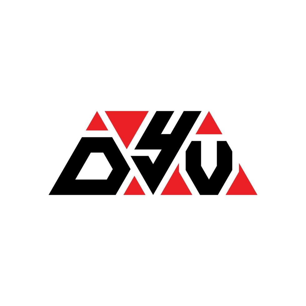 dyv-Dreieck-Buchstaben-Logo-Design mit Dreiecksform. dyv-Dreieck-Logo-Design-Monogramm. dyv-Dreieck-Vektor-Logo-Vorlage mit roter Farbe. dyv dreieckiges Logo einfaches, elegantes und luxuriöses Logo. dyv vektor