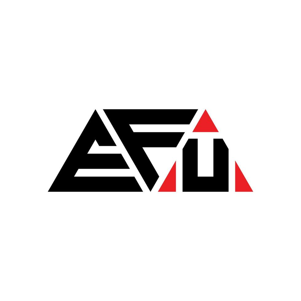 EFU-Dreieck-Buchstaben-Logo-Design mit Dreiecksform. EFU-Dreieck-Logo-Design-Monogramm. EFU-Dreieck-Vektor-Logo-Vorlage mit roter Farbe. efu dreieckiges Logo einfaches, elegantes und luxuriöses Logo. efu vektor