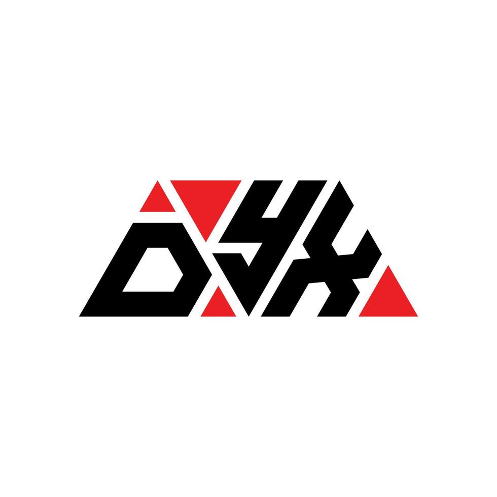 dyx-Dreieck-Buchstaben-Logo-Design mit Dreiecksform. Dyx-Dreieck-Logo-Design-Monogramm. Dyx-Dreieck-Vektor-Logo-Vorlage mit roter Farbe. dyx dreieckiges Logo einfaches, elegantes und luxuriöses Logo. dyx vektor