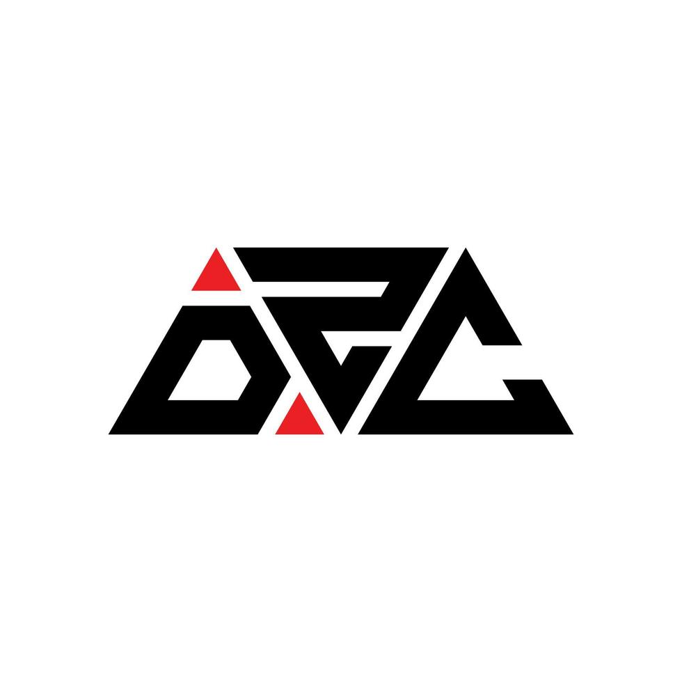 dzc triangel bokstavslogotypdesign med triangelform. dzc triangel logotyp design monogram. dzc triangel vektor logotyp mall med röd färg. dzc triangulär logotyp enkel, elegant och lyxig logotyp. dzc