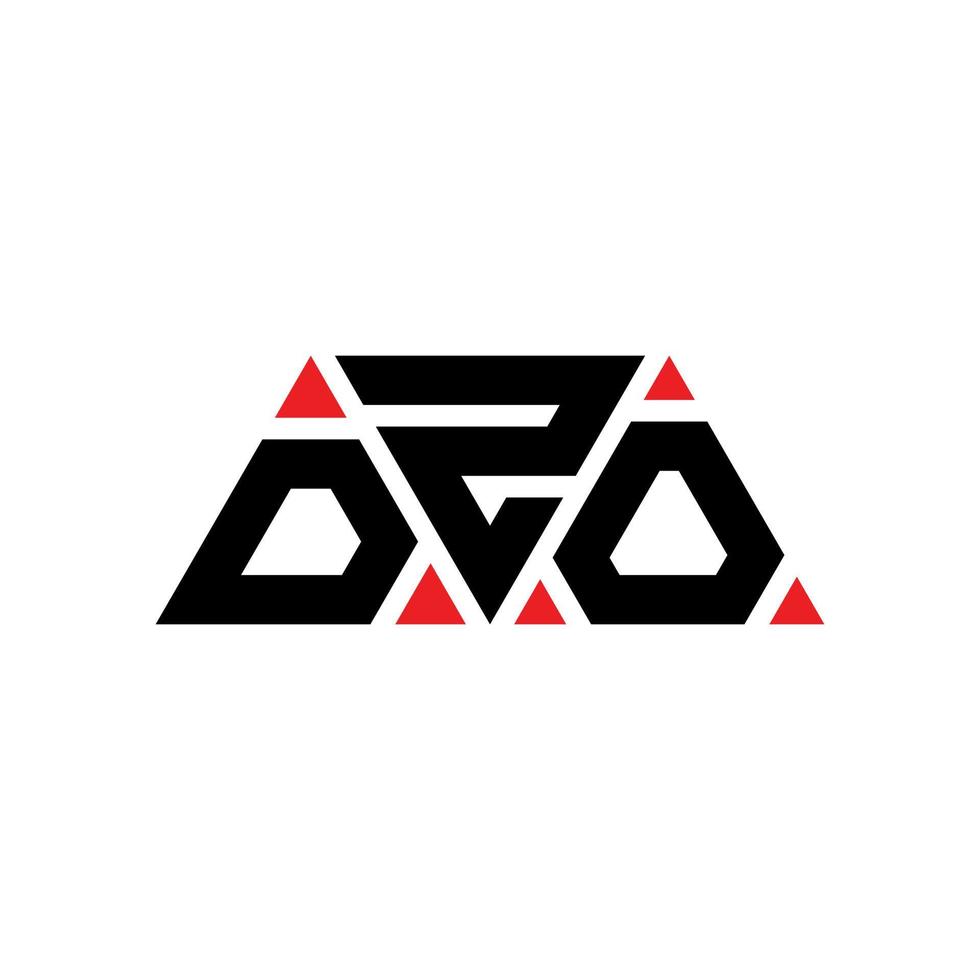 dzo triangel bokstavslogotypdesign med triangelform. dzo triangel logotyp design monogram. dzo triangel vektor logotyp mall med röd färg. dzo triangulär logotyp enkel, elegant och lyxig logotyp. dzo