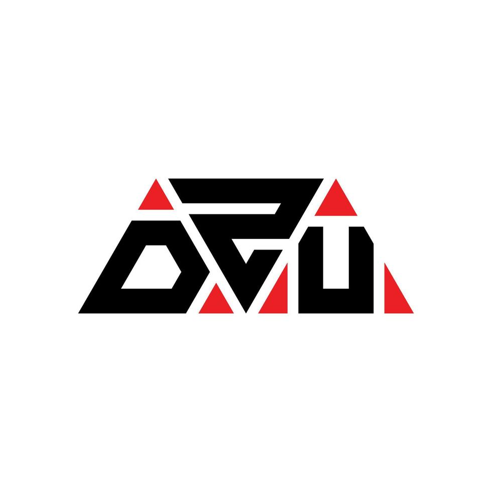 dzu triangel bokstavslogotypdesign med triangelform. dzu triangel logotyp design monogram. dzu triangel vektor logotyp mall med röd färg. dzu triangulär logotyp enkel, elegant och lyxig logotyp. dzu