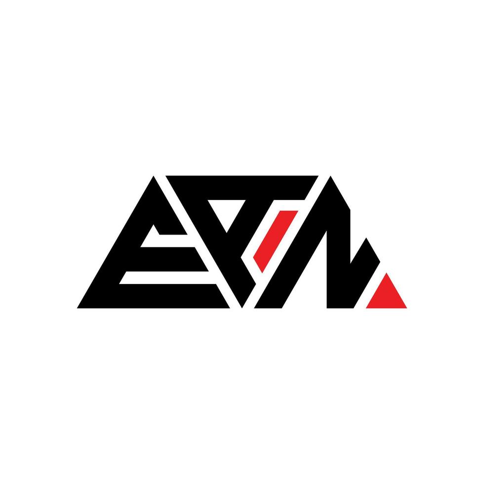 Ean-Dreieck-Buchstaben-Logo-Design mit Dreiecksform. Ean-Dreieck-Logo-Design-Monogramm. Ean-Dreieck-Vektor-Logo-Vorlage mit roter Farbe. ean dreieckiges Logo einfaches, elegantes und luxuriöses Logo. ean vektor