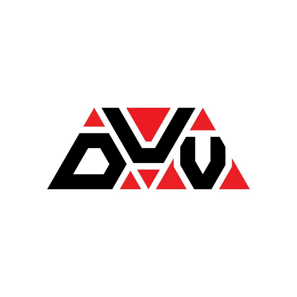 duv-Dreieck-Buchstaben-Logo-Design mit Dreiecksform. duv-Dreieck-Logo-Design-Monogramm. duv-Dreieck-Vektor-Logo-Vorlage mit roter Farbe. duv dreieckiges Logo einfaches, elegantes und luxuriöses Logo. duv vektor