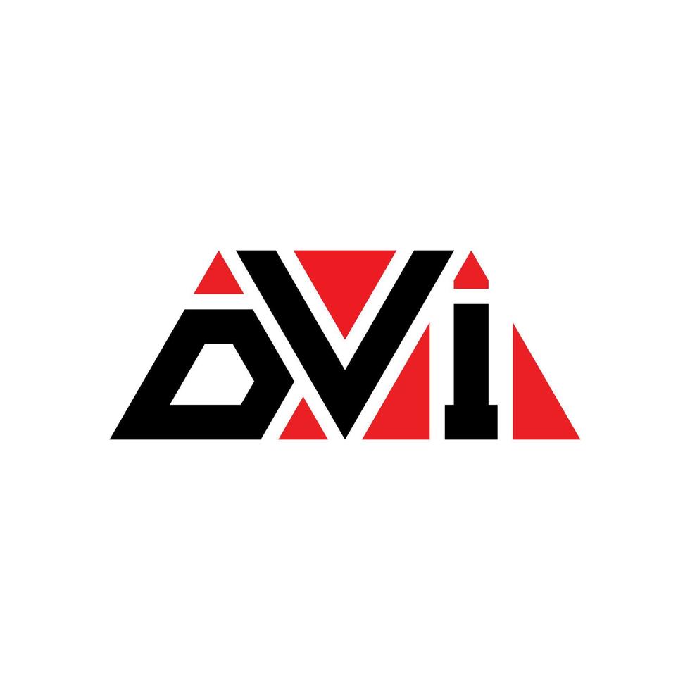 DVI-Dreieck-Buchstaben-Logo-Design mit Dreiecksform. DVI-Dreieck-Logo-Design-Monogramm. DVI-Dreieck-Vektor-Logo-Vorlage mit roter Farbe. dvi dreieckiges Logo einfaches, elegantes und luxuriöses Logo. DVI vektor