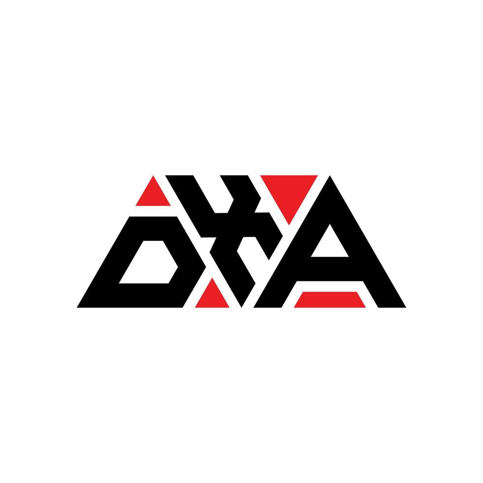 dxa triangel bokstavslogotypdesign med triangelform. dxa triangel logotyp design monogram. dxa triangel vektor logotyp mall med röd färg. dxa triangulär logotyp enkel, elegant och lyxig logotyp. dxa