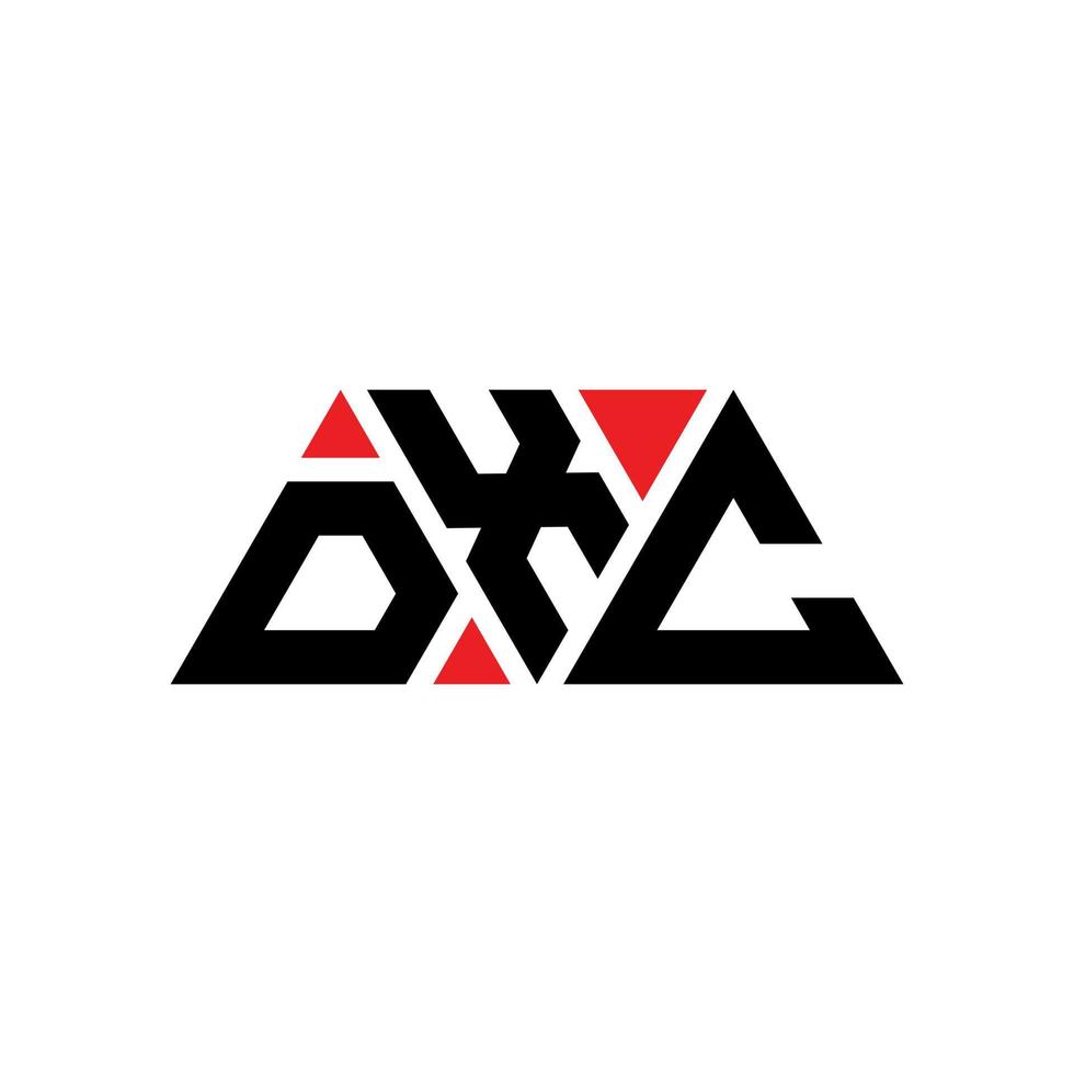 dxc-Dreieck-Buchstaben-Logo-Design mit Dreiecksform. dxc-Dreieck-Logo-Design-Monogramm. dxc-Dreieck-Vektor-Logo-Vorlage mit roter Farbe. dxc dreieckiges Logo einfaches, elegantes und luxuriöses Logo. dxc vektor