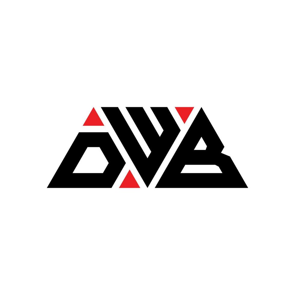 dwb triangel bokstavslogotypdesign med triangelform. dwb triangel logotyp design monogram. dwb triangel vektor logotyp mall med röd färg. dwb triangulär logotyp enkel, elegant och lyxig logotyp. dwb