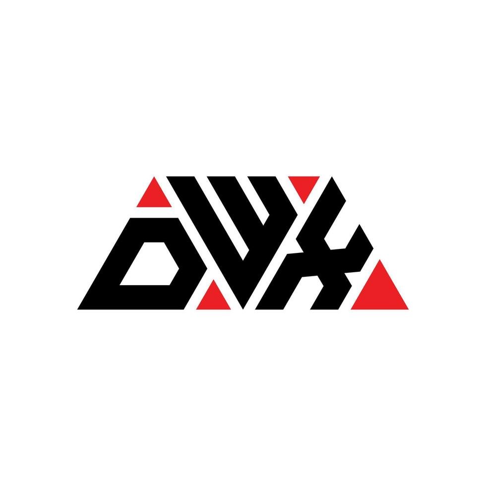 dwx triangel bokstavslogotypdesign med triangelform. dwx triangel logotyp design monogram. dwx triangel vektor logotyp mall med röd färg. dwx triangulär logotyp enkel, elegant och lyxig logotyp. dwx