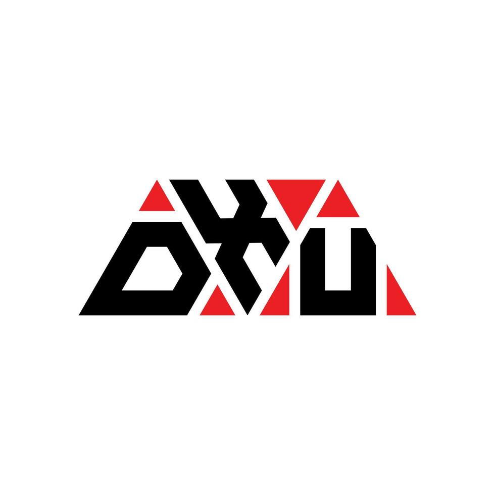 dxu-Dreieck-Buchstaben-Logo-Design mit Dreiecksform. dxu-Dreieck-Logo-Design-Monogramm. Dxu-Dreieck-Vektor-Logo-Vorlage mit roter Farbe. dxu dreieckiges Logo einfaches, elegantes und luxuriöses Logo. dxu vektor