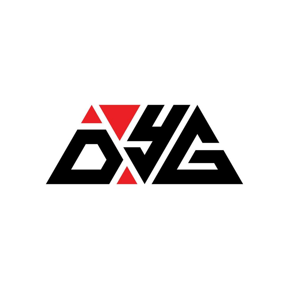 dyg-Dreieck-Buchstaben-Logo-Design mit Dreiecksform. dyg-Dreieck-Logo-Design-Monogramm. dyg-Dreieck-Vektor-Logo-Vorlage mit roter Farbe. dyg dreieckiges Logo einfaches, elegantes und luxuriöses Logo. dyg vektor