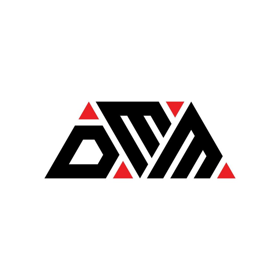 dmm-Dreieck-Buchstaben-Logo-Design mit Dreiecksform. DMM-Dreieck-Logo-Design-Monogramm. DMM-Dreieck-Vektor-Logo-Vorlage mit roter Farbe. dmm dreieckiges Logo einfaches, elegantes und luxuriöses Logo. dmm vektor