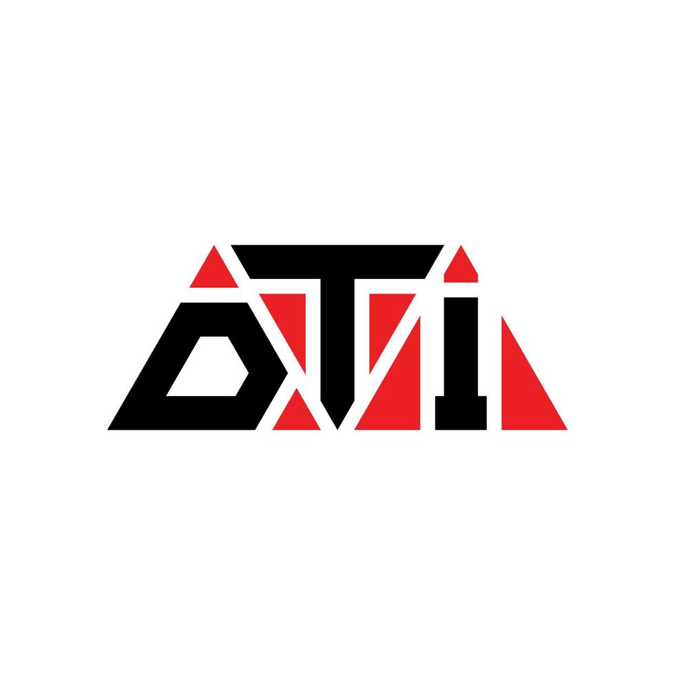 dti triangel bokstavslogotypdesign med triangelform. dti triangel logotyp design monogram. dti triangel vektor logotyp mall med röd färg. dti triangulär logotyp enkel, elegant och lyxig logotyp. dti