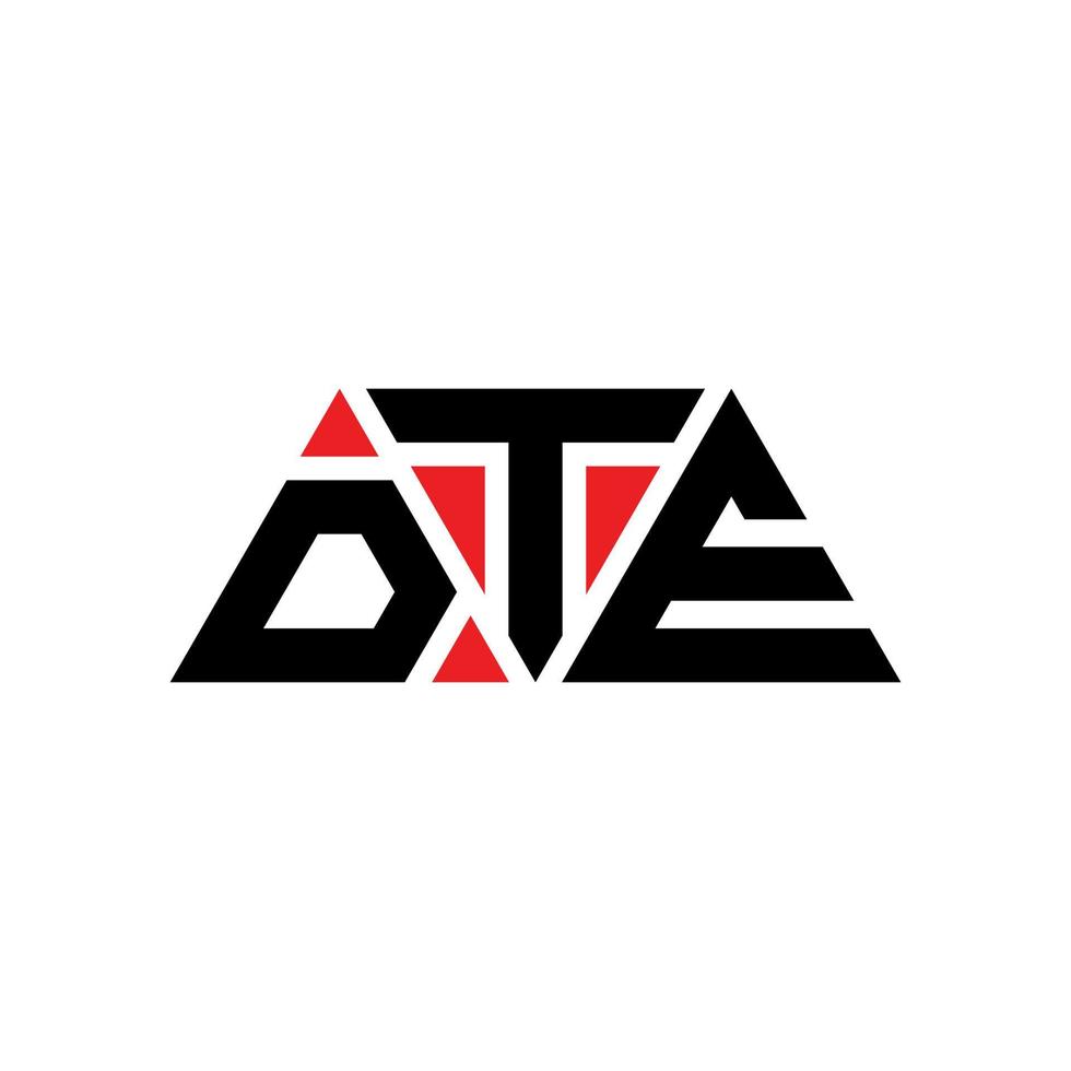 dt-Dreieck-Buchstaben-Logo-Design mit Dreiecksform. dte-Dreieck-Logo-Design-Monogramm. dte-Dreieck-Vektor-Logo-Vorlage mit roter Farbe. dte dreieckiges Logo einfaches, elegantes und luxuriöses Logo. Tee vektor