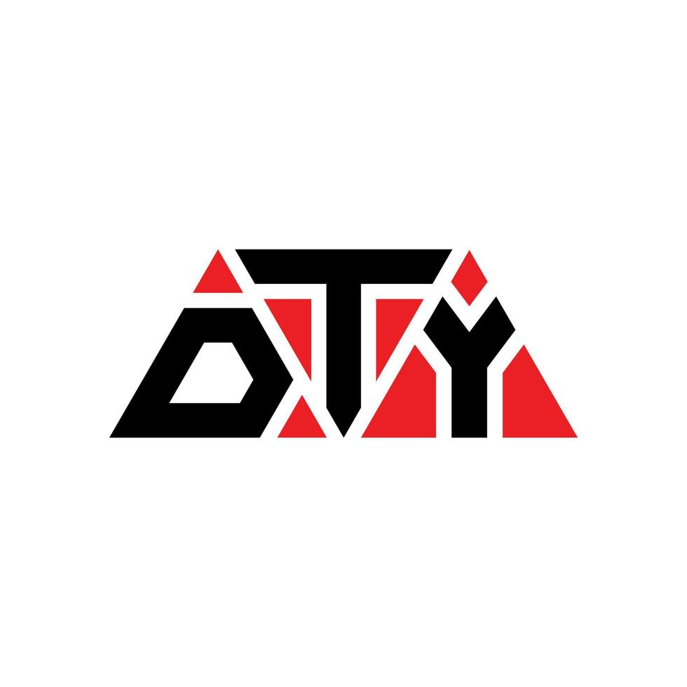 dty-Dreieck-Buchstaben-Logo-Design mit Dreiecksform. dty-Dreieck-Logo-Design-Monogramm. dty-Dreieck-Vektor-Logo-Vorlage mit roter Farbe. dty dreieckiges Logo einfaches, elegantes und luxuriöses Logo. dty vektor